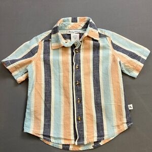 Tommy Bahama Kids XS 4 Short Sleeve Button Down Shirt‎ Striped